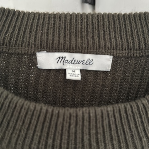 Madewell Olive Green Patch Pocket Pullover Sweater - Picture 3 of 7